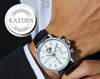 Groomsmen Present, Groomsmen Watch Set, Engraved Watches For Groomsmen, Valentine Gifts For Men, Personalized Groomsmen Gift Set, Best Men