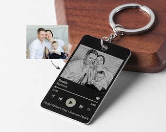 Custom Metal Photo Keychain, Dad Keychain, Keychain for Father Of The Bride, Father In Law Gifts, Wedding Gift For Dad