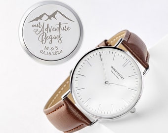 Cadeau de mariage pour le marié, montre pour le marié, cadeau d'anniversaire pour homme, cadeau de marié de la mariée, cadeau pour mari, cadeau gravé pour le marié