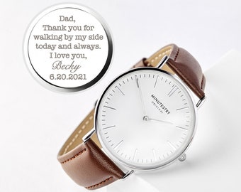 Father of the Bride Gift, Gift from Bride, Engraved Mens Watch, Wedding Gift for Dad, Gift from Daughter, Wedding Gift From Bride To Dad