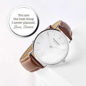 Wedding Gifts for Groom from Bride, Engraved Watch for Groom, Husband Anniversary Gift, Valentine Gift for Him, Watch For Men,Gift from Wife