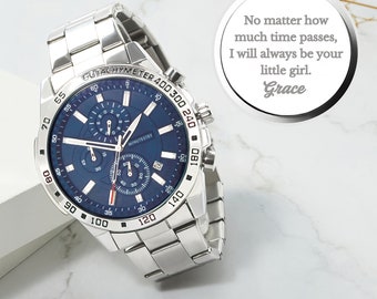 Vater der Braut Geschenk, gravierte Herrenuhr, Hochzeitsgeschenk für Papa, Vatertagsgeschenke von Tochter, Hochzeitsgeschenk von Braut zu Papa
