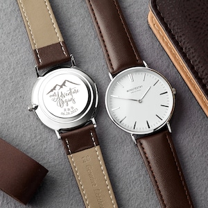 Wedding Day Gift for Groom, Groom Watch, Gift For Groom From Bride,  Christmas Gift for Him, Fiance Gift for Him, Engraved Mens Watch