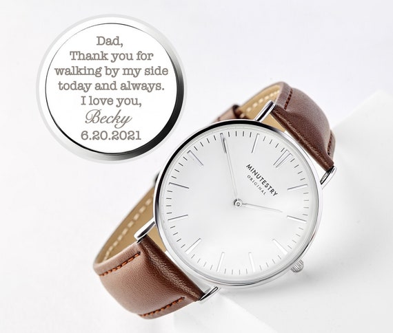 Father of the Bride Gift, Gift from Bride, Engraved Mens Watch, Birthday Gift for Dad, Father's Day Gift, Wedding Gift From Bride To Dad