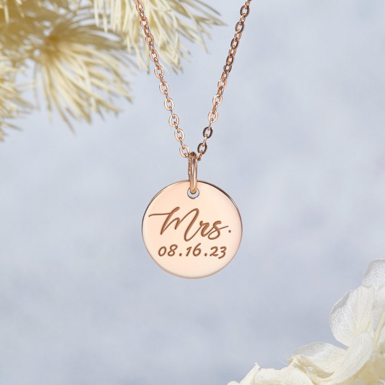 Mrs. Necklace Gifts for Bride to be Bridal Shower Gift Just image 1