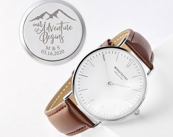 Bräutigam Geschenk der Braut am Hochzeitstag, Herrenuhr mit Gravur, Jubiläumsgeschenk für Männer, Hochzeitsgeschenke für den Bräutigam, Uhr für Männer