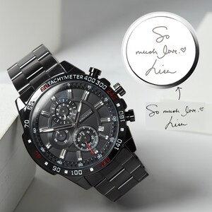 Handwriting Watch For Men, Gifts For Men, Personalized Watch For Boyfriend, Fiancé Gift Watch, Custom Watch, Mens Watch image 3