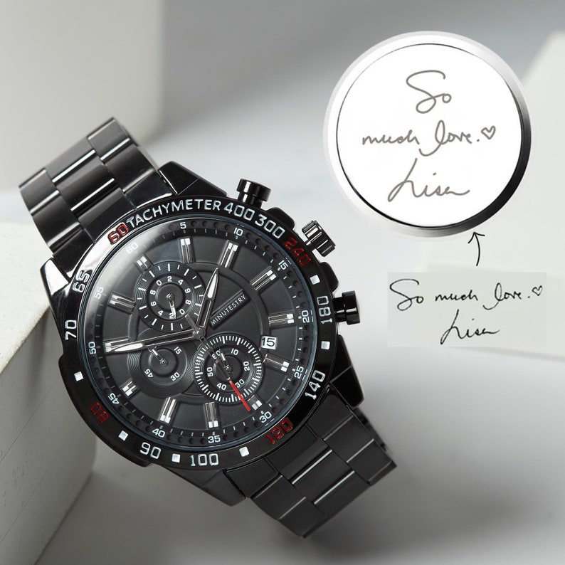 Handwriting Watch For Men, Gifts For Men, Personalized Watch For Boyfriend, Fiancé Gift Watch, Custom Watch, Mens Watch image 3