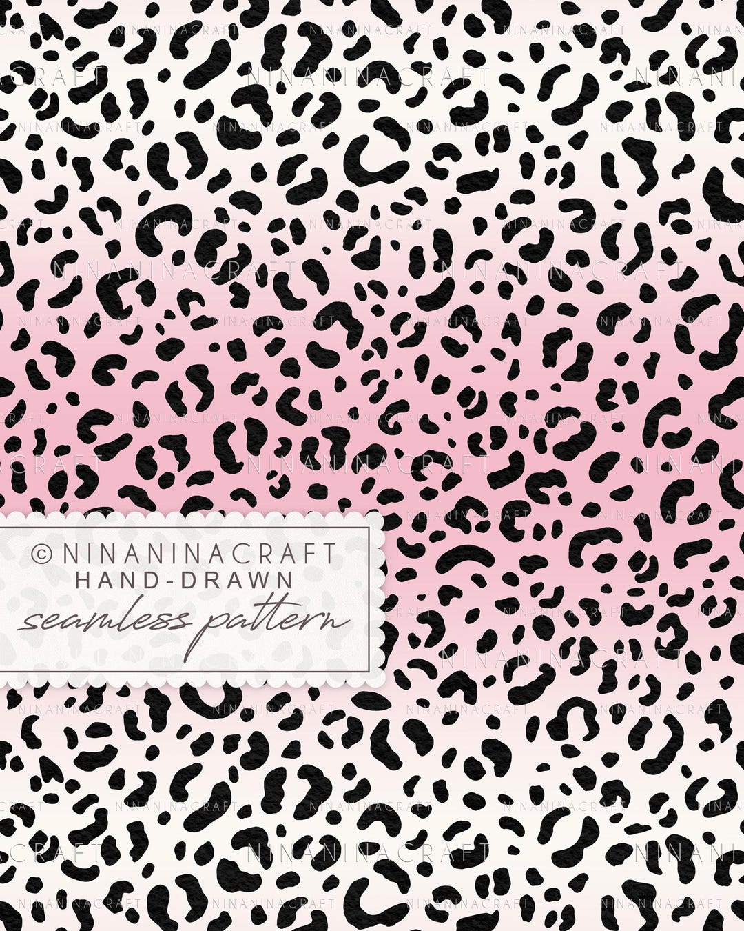 Pink Gradient Leopard Print Seamless Pattern by Ninaninacraft: Preppy ...