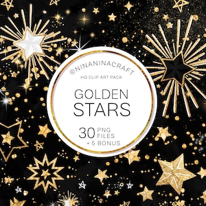Gouden sterren clipart, glitter sterren overlay, Stardust illustraties, sterrennacht PNG, gouden sterren stof, Magic Galaxy Sparkle, kosmische folie