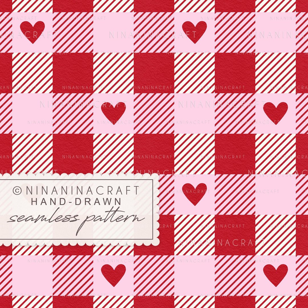 Red and Pink Gingham Seamless Pattern by Ninaninacraft: Preppy ...