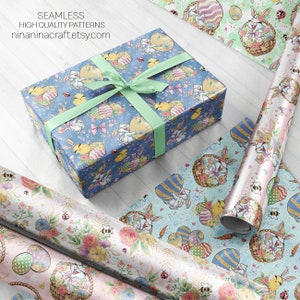 16 Easter Digital Papers, Cute Bunny Seamless Pattern, Custom Fabric ...