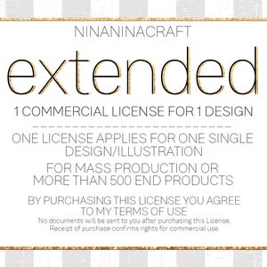 NinaNinaCraft&#39;s Extended Commercial License for 1 Single Illustration, Design or Pattern