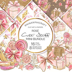 Imágenes Prediseñadas De Color Rosa Lindo, Pegatinas Bonitas Para Planificador De Brillo, Patrones Femeninos Sin Costuras, Papeles De Piruleta De Caramelo, Regalos, Zapatos De Tacones, Lazo, Rosas