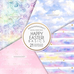 Cute Easter Digital Paper Pack, Spring Seamless Patterns by ...