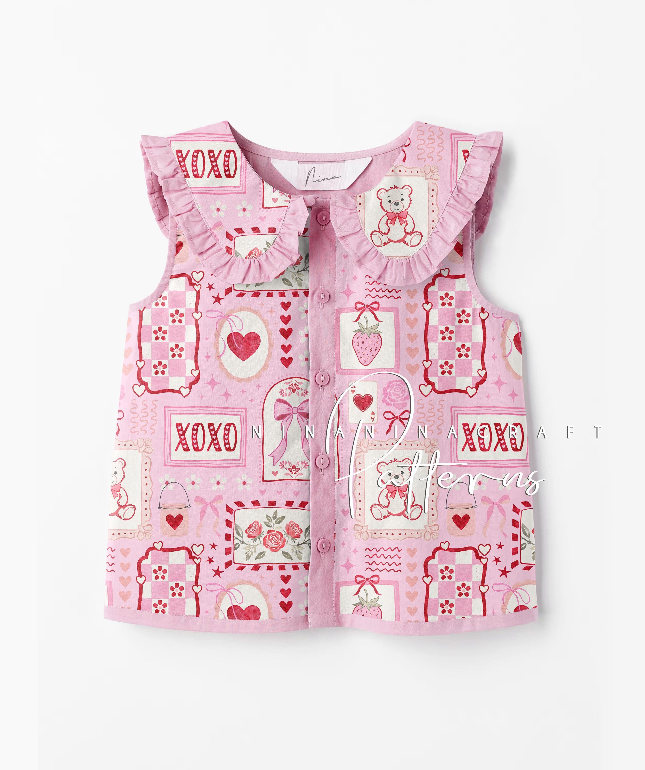 Love Frames Seamless Pattern by Ninaninacraft: Pink and Red Preppy ...