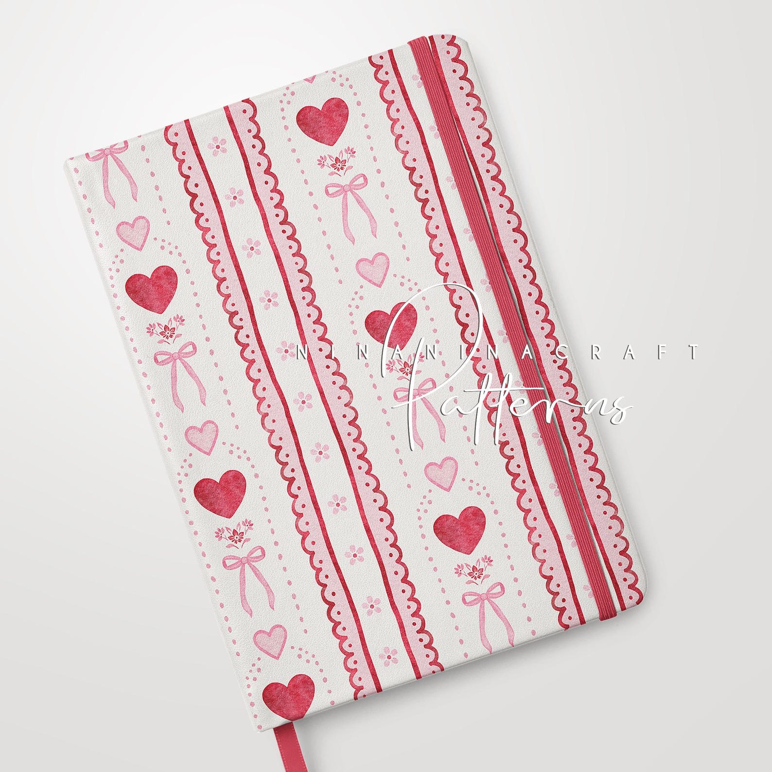Valentine Hearts Seamless Pattern by Ninaninacraft: Pink and Red Preppy ...