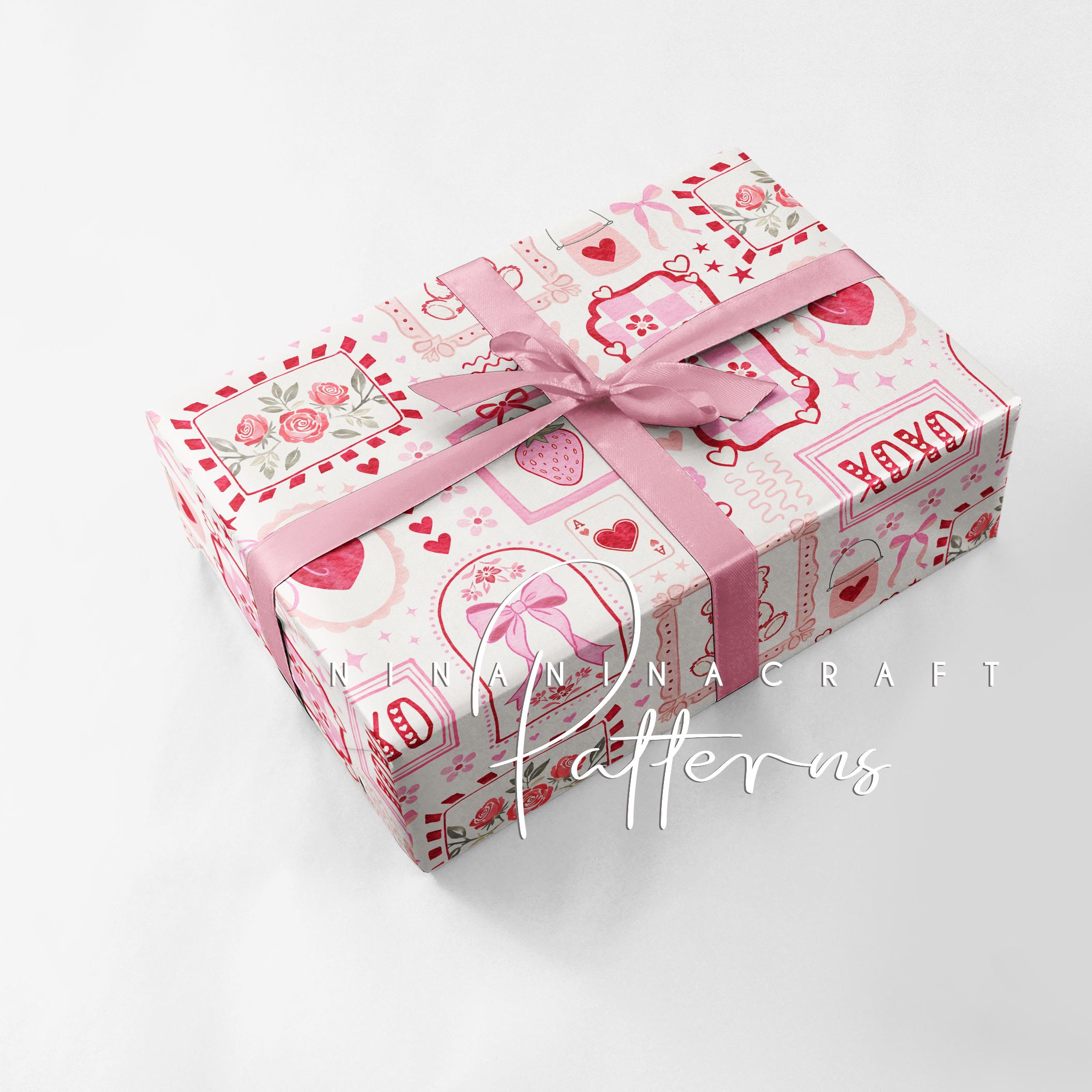 Love Frames Seamless Pattern by Ninaninacraft: Pink and Red Preppy ...