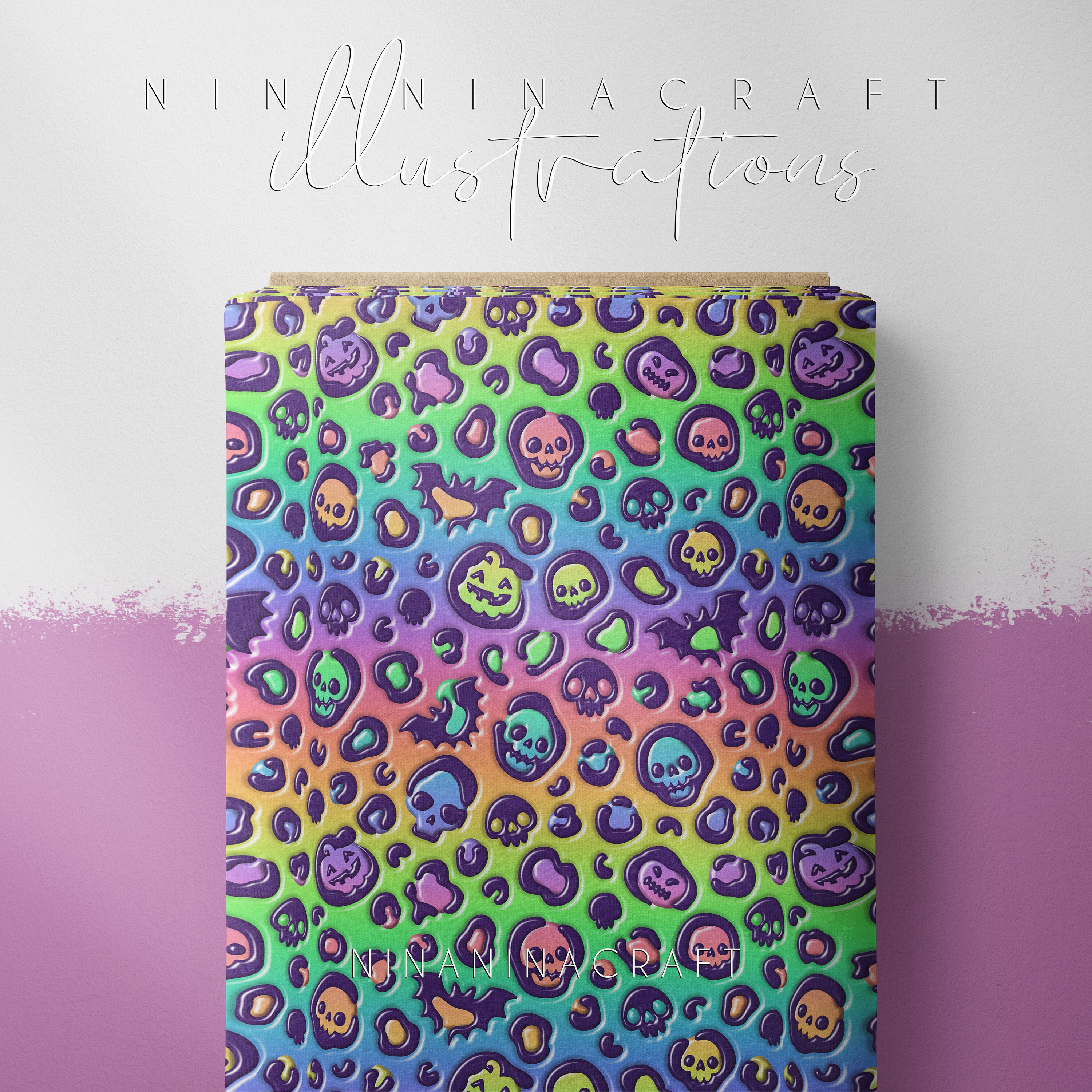 Rainbow Halloween Leopard Print Seamless Pattern by Ninaninacraft ...
