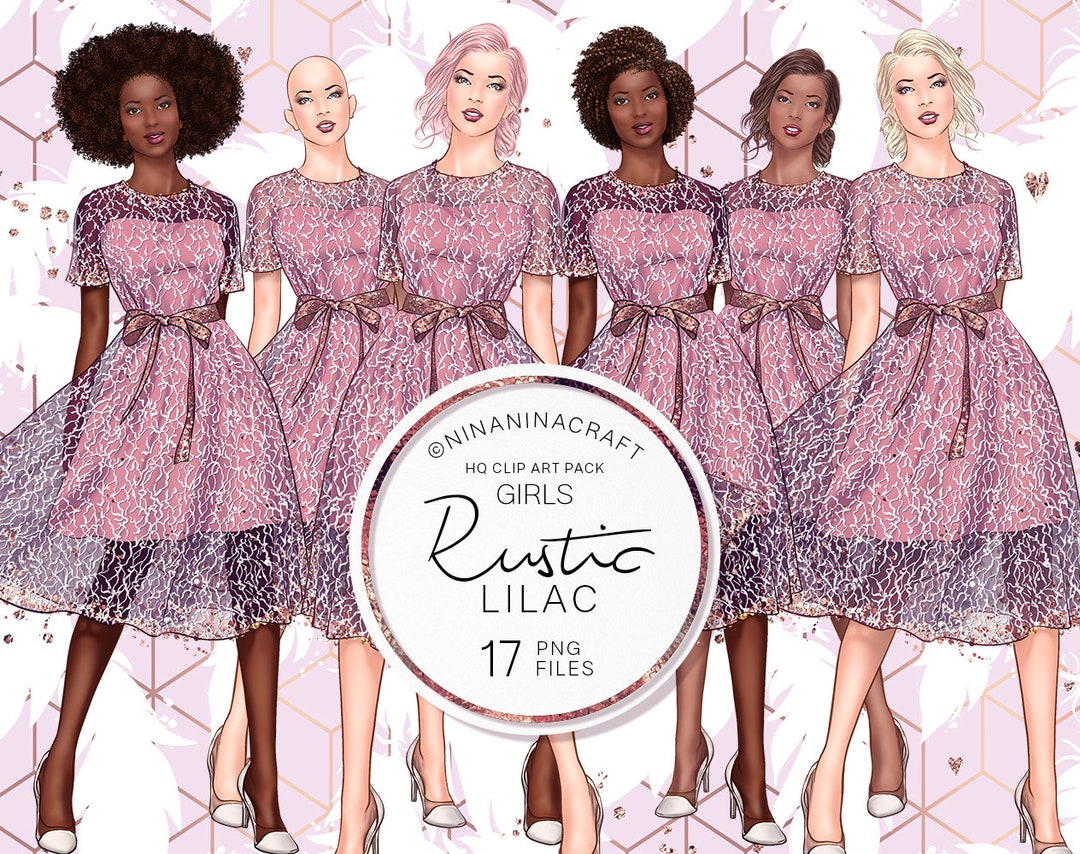 17 Fashion Girls Clip Art Pack, Pretty Natural Hair Clipart, Hairstyles ...