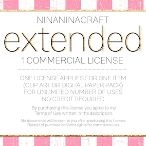 Licencia comercial extendida de NinaNinaCraft para paquete de imágenes prediseñadas y papel digital: para un solo producto, uso ilimitado, no se requiere crédito