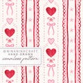Valentine Hearts Seamless Pattern by NinaNinaCraft: Pink and Red Preppy Bows and Lacy Stripes (Digital Download) product logo
