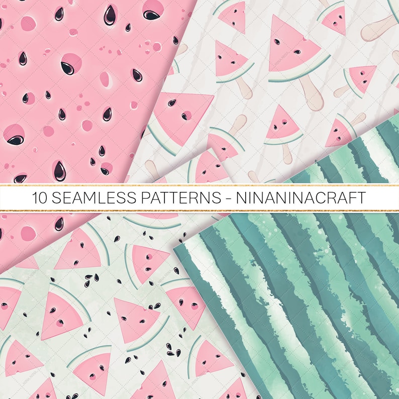 Download Instant Download Png Watermelon Slices Clipart Watermelon Digital Papers Summer Fruit Seamless Patterns Pastel Cute Watermelon Clip Art Clip Art Art Collectibles Kromasol Com
