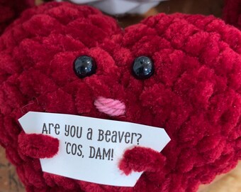 NOTES D'AMOUR drôles en peluche au crochet, coeur amigurumi / excellent cadeau / amour / rire, dites-leur ce que vous ressentez vraiment