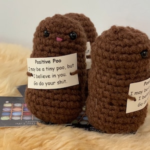 Positive Poo funny amigurumi crochet / poop that says it all / pick me up gift / spread the love and laughs