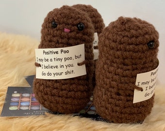 Positive Poo funny amigurumi crochet / poop that says it all / pick me up gift / spread the love and laughs