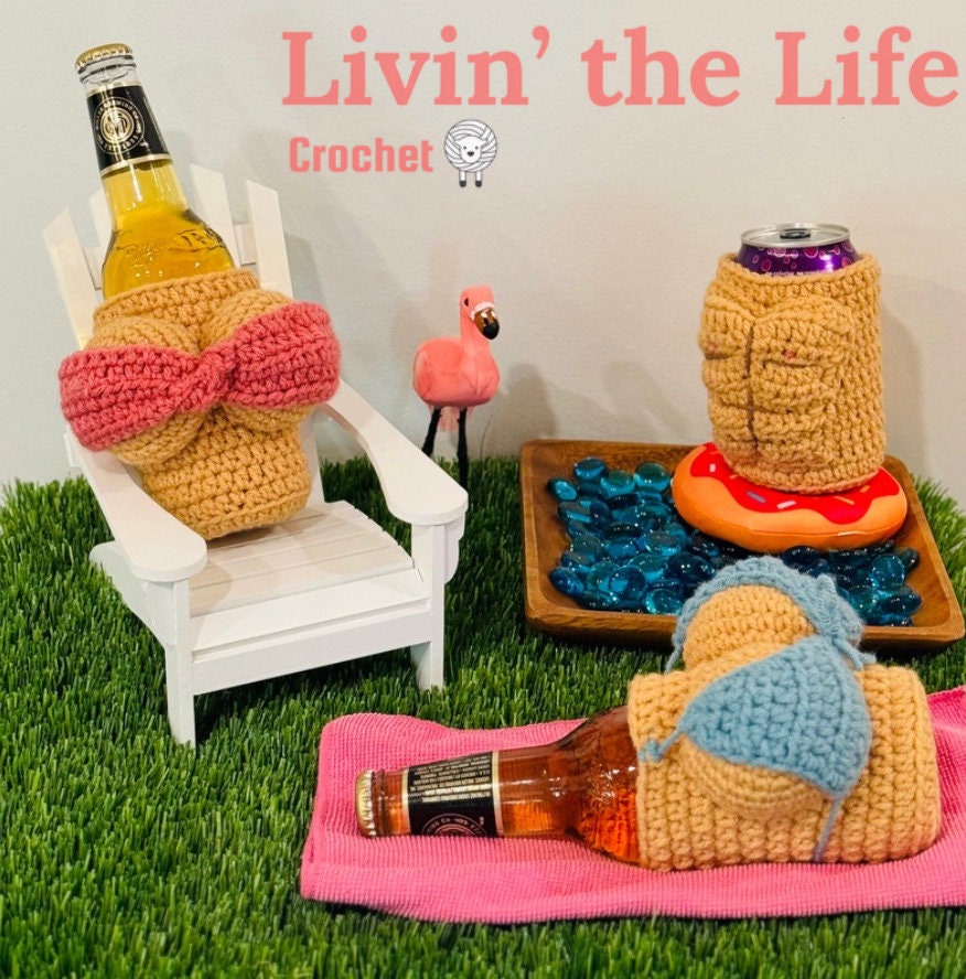 Beach Body Crochet Can Coozie – Funny Summer Drink Holder - Etsy