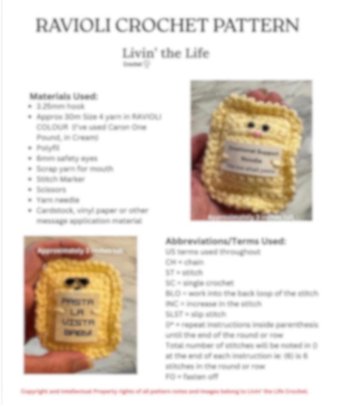 Ravioli Amigurumi Crochet Pattern | Cute Food | Funny Pasta | Beginner ...