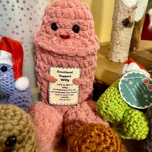 Silly Willy PDF Crochet Pattern - cute penis amigurumi- low sew! includes printables!