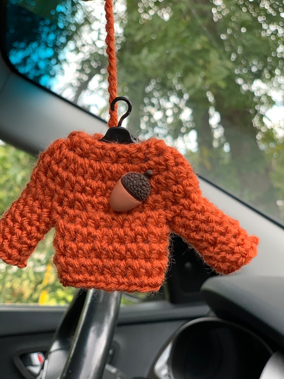 Sweater Weather Crochet Car Hanger / Car Accessory / Bling Auto Charm / so  Cute Tiny Sweater Decor 