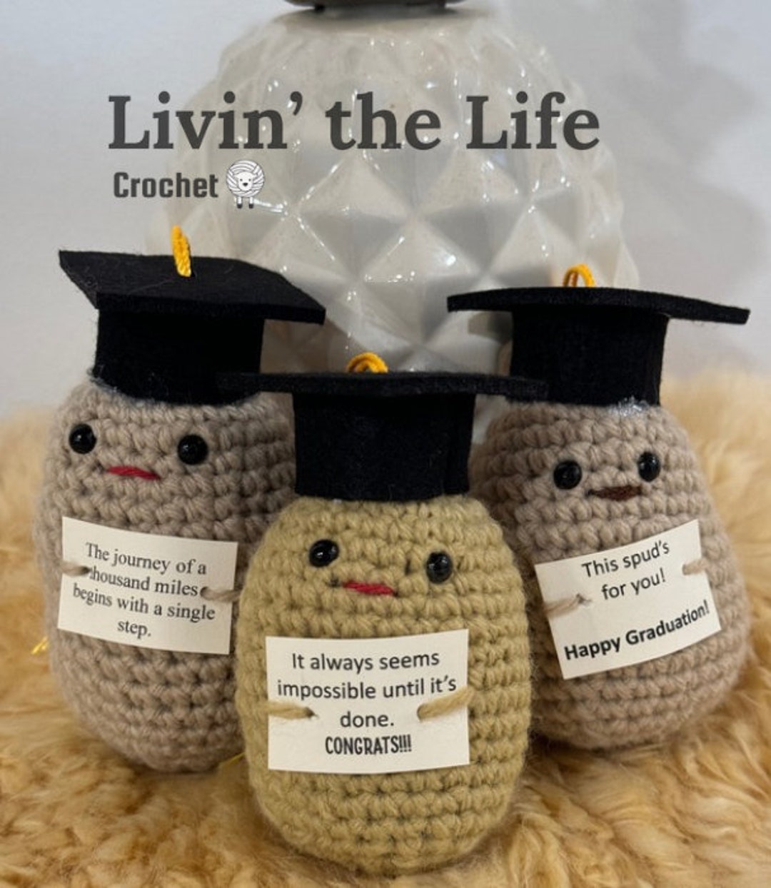 Graduation Potato Crochet Potato Graduation Gift: Whimsical Amigurumi Present - Etsy