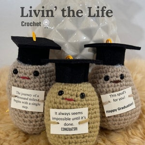 Later Tater! Whimsical Grad Gift / Funny Amigurumi / perfect grad gift /crochet potato/ share the love/ graduating potato