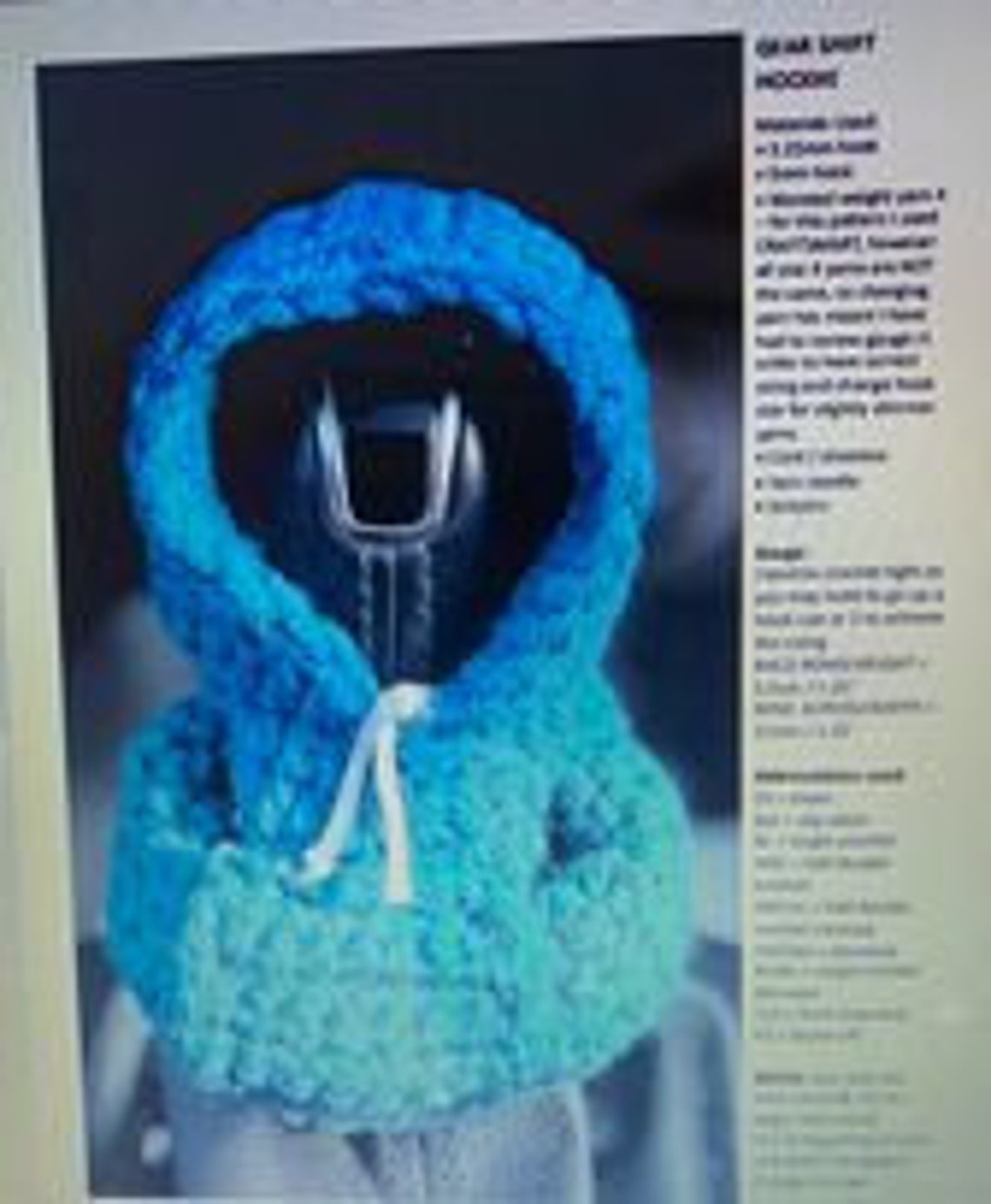 GEARSHIFT HOODIE Crochet Pattern PDF / Car Accessories / Funny Gift for