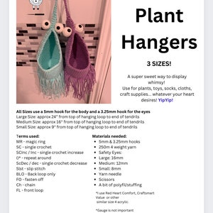 3 sizes PDF PATTERN BUNDLE Crochet Alien Plant Hanger image 3