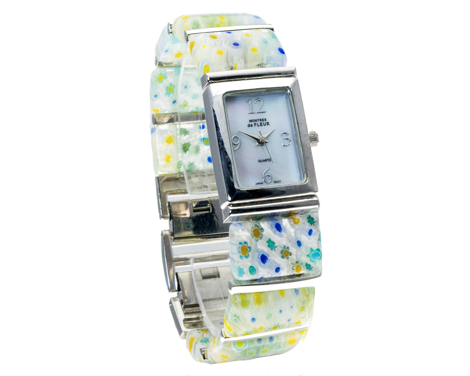 Murano Glass Vintage Woman\'s ? Floral ⌚ Watch Mad Exquisite Murano Glass Millefiori Watch – JKC Murano main image 2