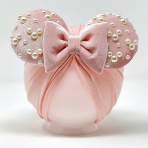 Blush Velvet || Minnie Ears Headwrap || Minnie Ears Turban || Minnie Ears for Babies || Magic kingdom Ears