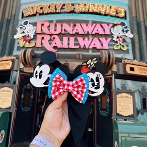 Mickey & Minnie || Minnie Ears Headwrap || Runaway railway || Hollywood Studios Ears || Minnie Ears Turban