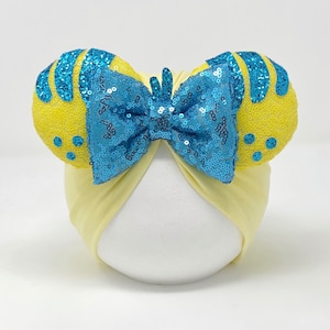 Flounder || Minnie Ears Headwrap || Little Mermaid || Minnie Mouse Turban || Minnie Ears Headband