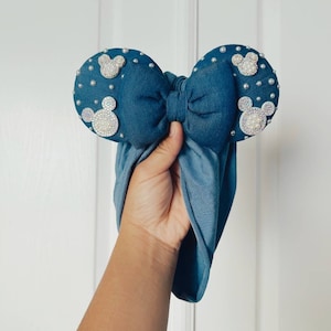 Denim Mickey || Minnie Ears || Ears for babies || Denim Disney Head Accessory