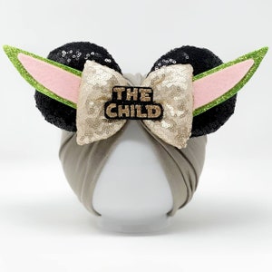 The Child || Minnie Ears Headwrap || The Mandalorian || Grogu Minnie Ears || Minnie Ears Turban
