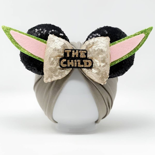 The Child || Minnie Ears Headwrap || The Mandalorian || Grogu Minnie Ears || Minnie Ears Turban