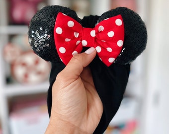 Polka Dots Ears || Minnie Ears Headwrap || Minnie Ears Turban || Minnie Mouse Headband