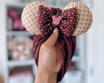 Ice Cream Ears ||Disney Snacks || Minnie Ears Headwrap || Minnie Ears For Babies || Minnie Ears Turban