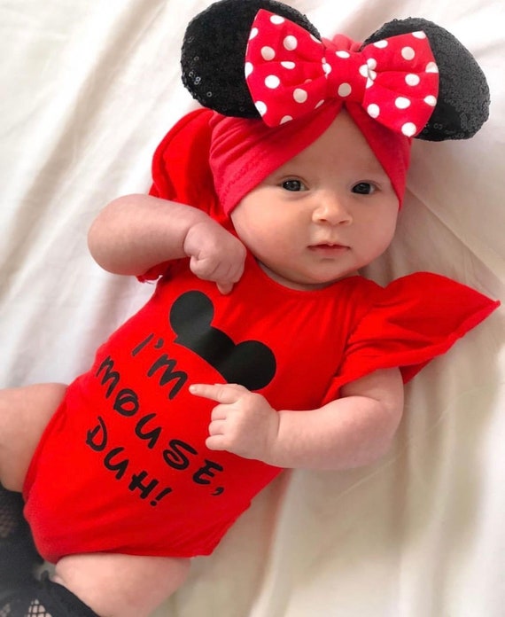 Cerchietto nero con orecchie di Minnie Mouse con fiocco rosso con pois  bianchi per bambini e adulti 4 colori diversi (ROSSO UP) : : Moda