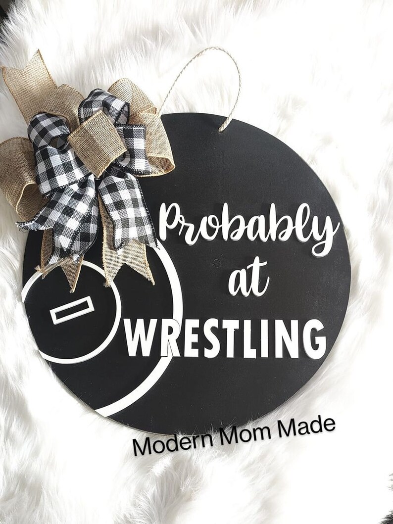 Probably at Wrestling Door Hanger Etsy