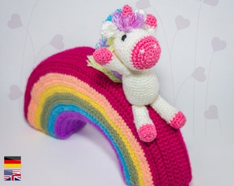 Unicorn 'Una' + 3D Rainbow crochet pattern • Amigurumi PDF• LuckyTwins